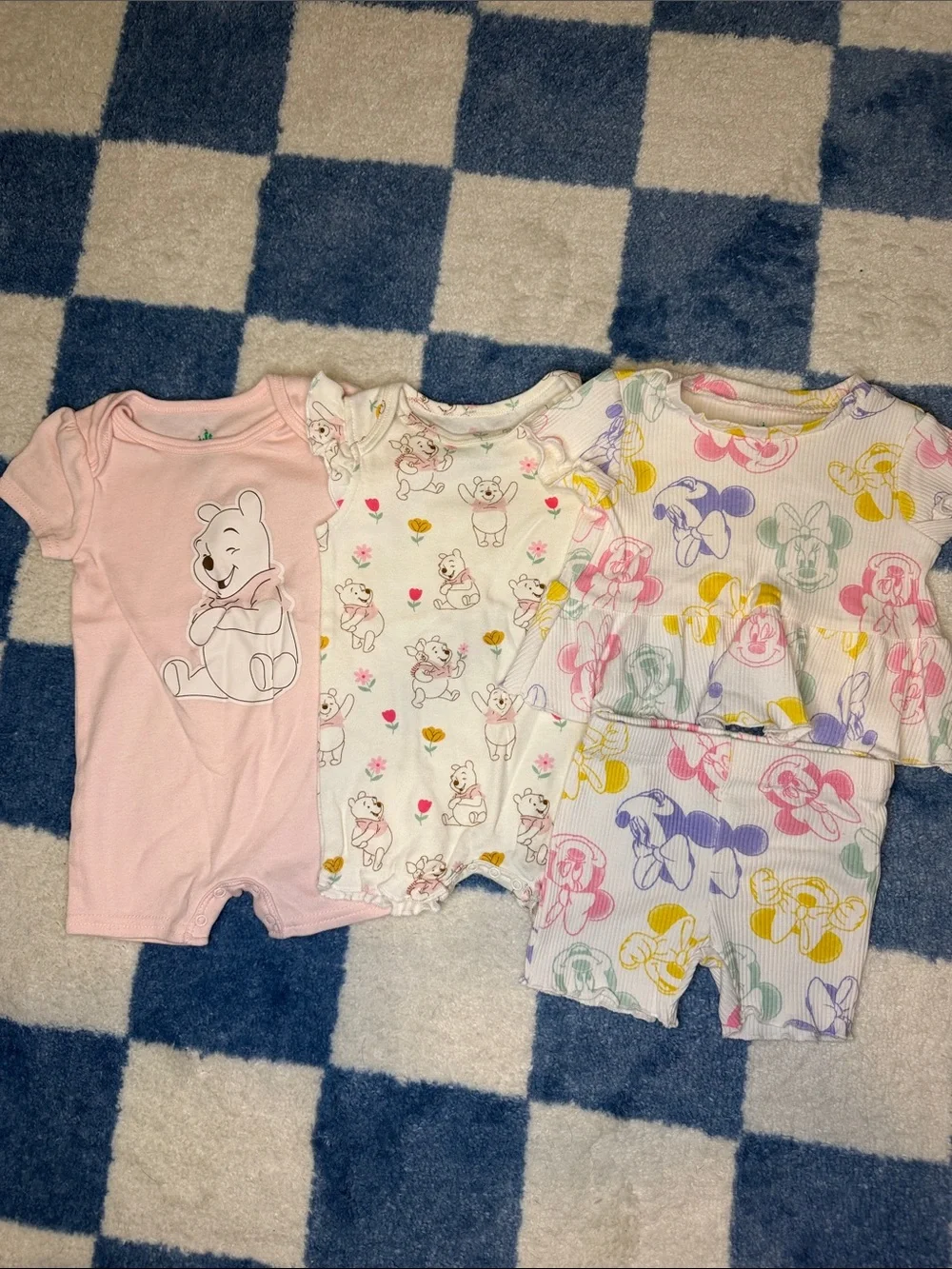 Disney Baby Girl Bundle- two rompers and one two piece set